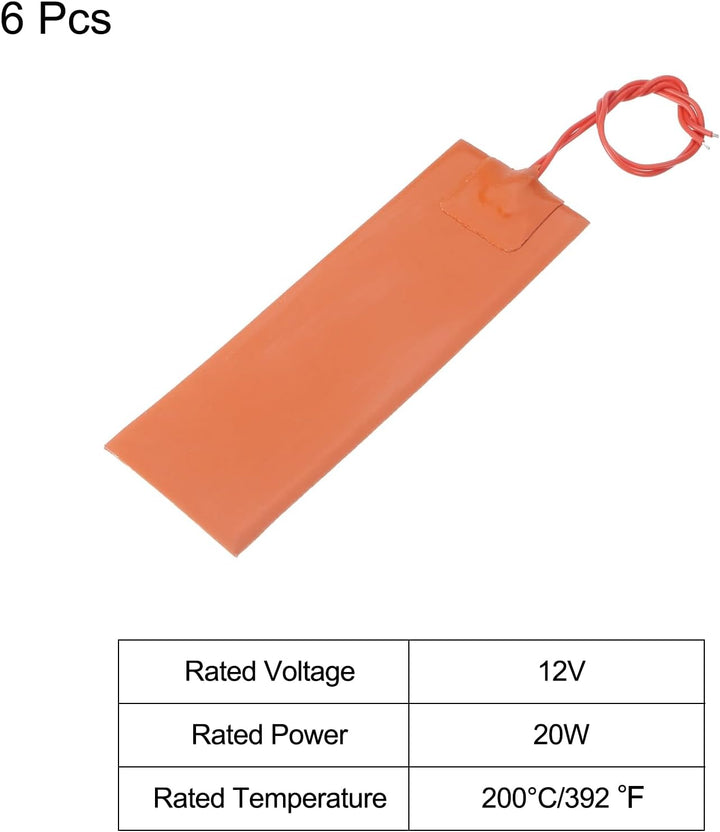 sourcing map Silikon-Heizmatte, 12V 20W Heizfolie Flexible Heizplatte 150mmx50mm Heizmatte für konst