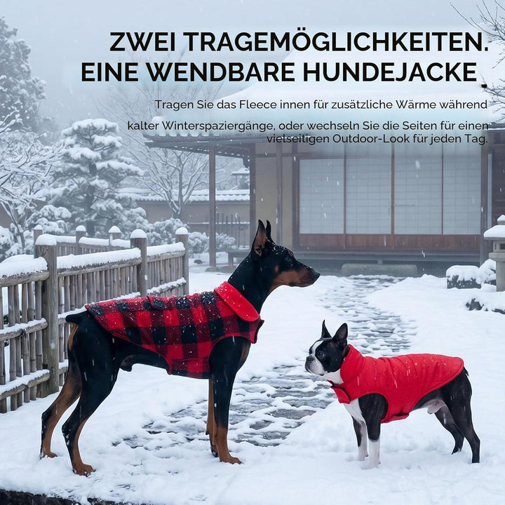 ASENKU Hundemantel für Grosse Hunde 3XL,Warme Hundemantel Winter, Fleece Hundejacke Reversible wasse