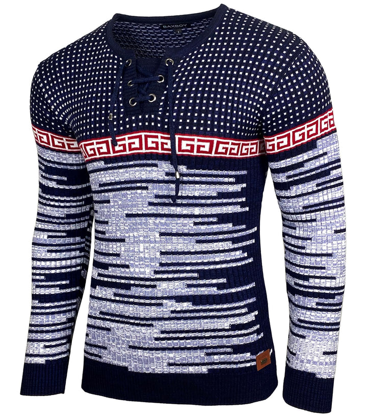 Baxboy Herren Strick-Pullover Rundhals | Männer Winter-Pullover |stylischer Herren Strick-Pulli | Wa