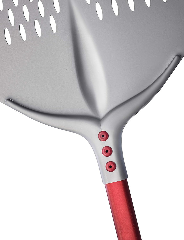 Cerutti Inox Srl 752F36D Pizzaschaufel quadratisch gelocht, Linie Tulip, 36 x 36 cm mit Griff von 60