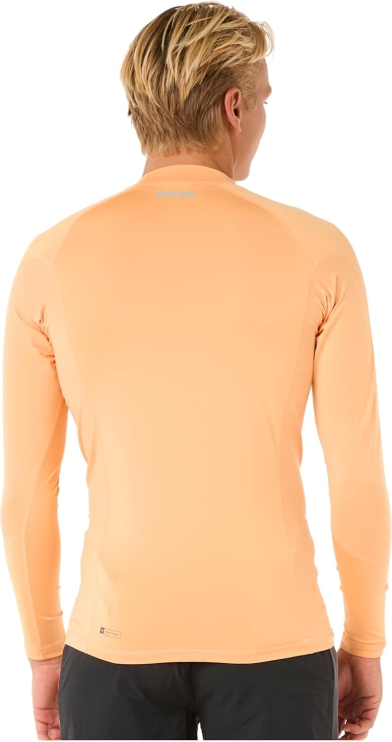 Rip Curl Herren Waves UPF 50 Performance Long Sleeve Rashguard Rash-Guard-Shirt S Mandarinenschale,