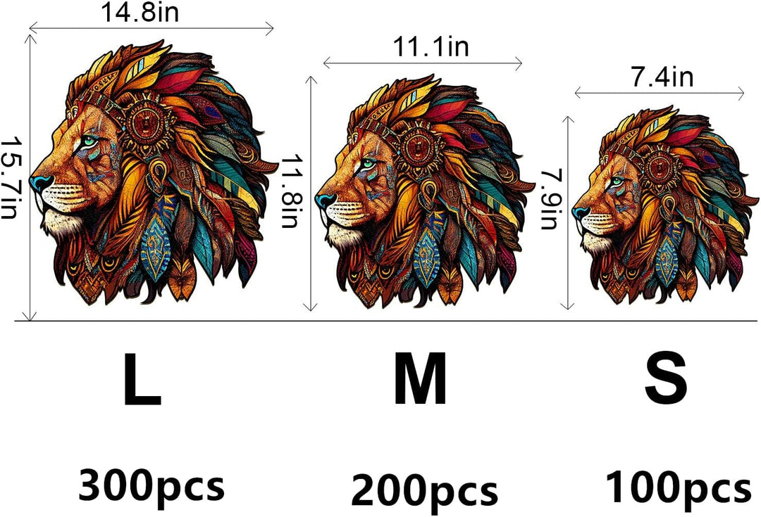 Holzpuzzle Erwachsene Löwe 300pcs, KAAYEE Puzzle Holz, Wooden Puzzle Unregelmässige Einzigartige For