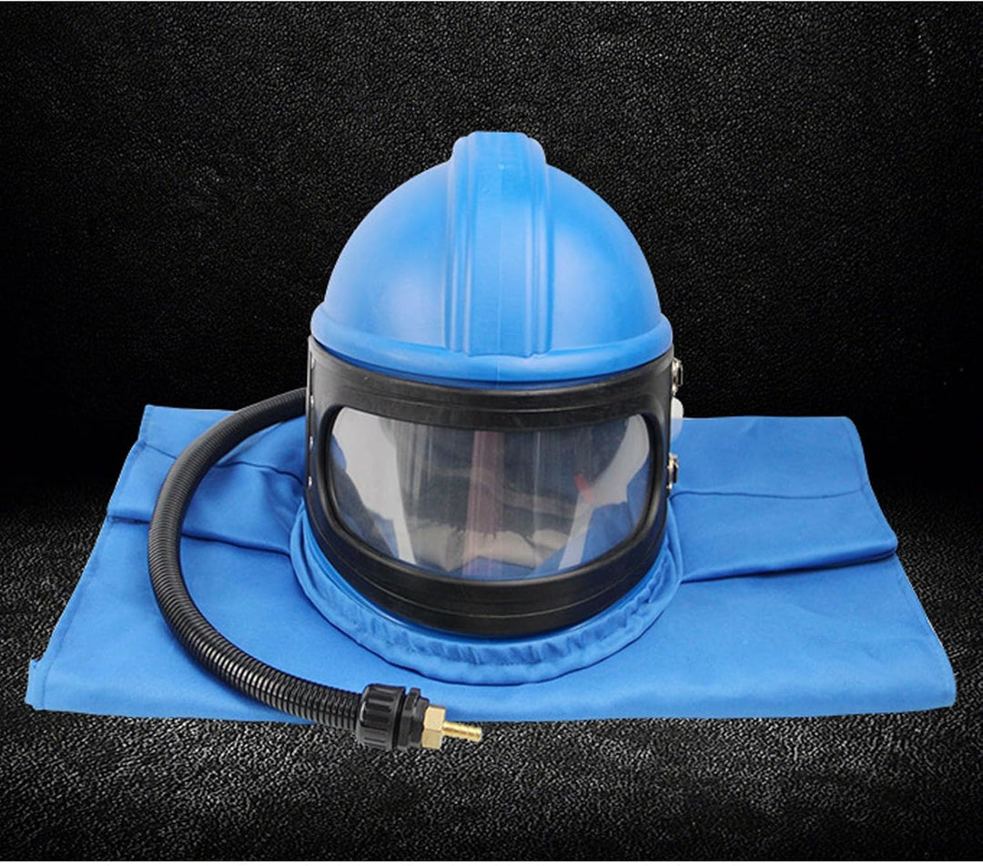 Sandstrahlhelm mit Luftzufuhr, ABS-Material, Doppelschichtige Linse, Bruchfest, Leichter Anzug, für
