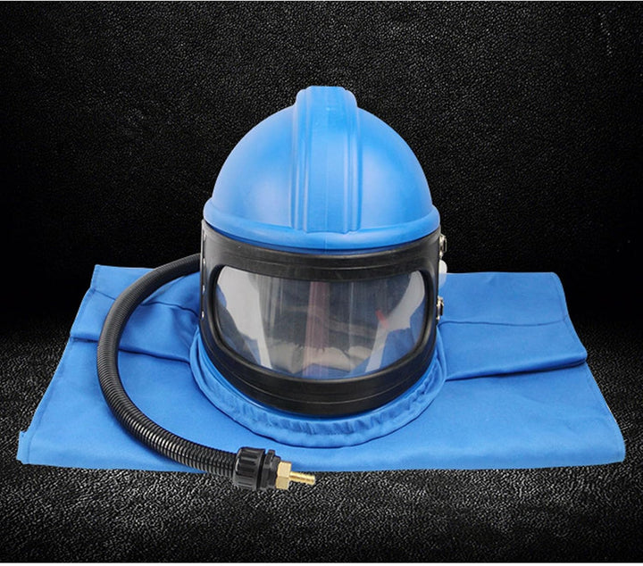 Sandstrahlhelm mit Luftzufuhr, ABS-Material, Doppelschichtige Linse, Bruchfest, Leichter Anzug, für
