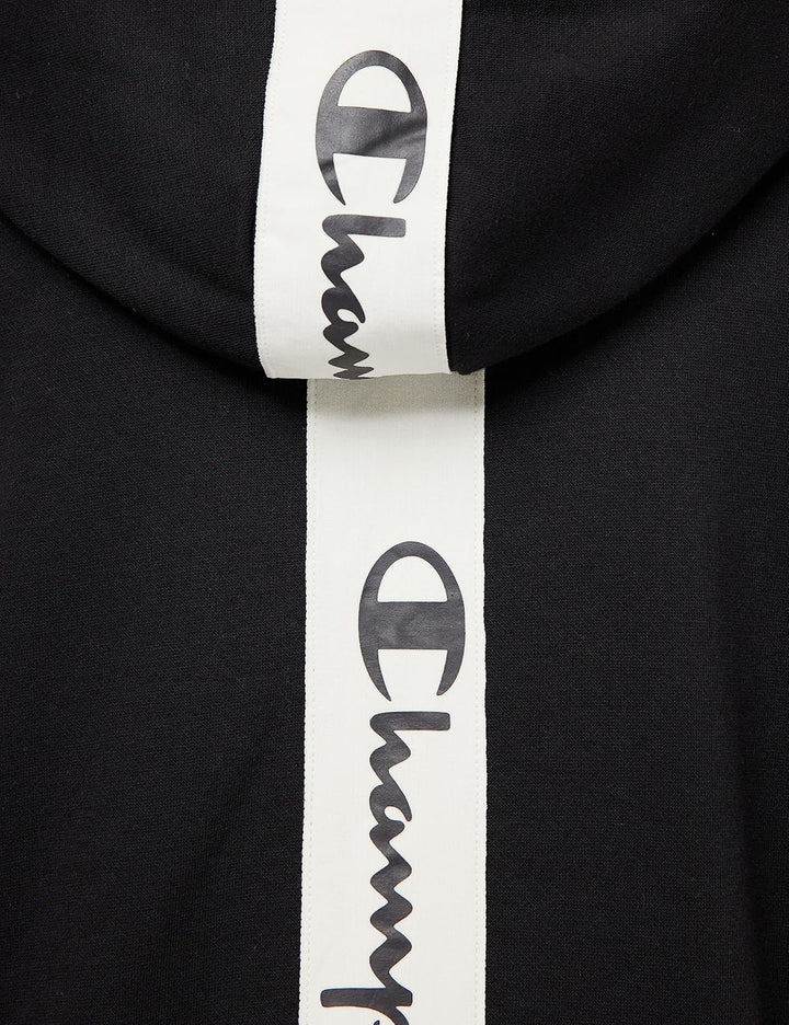 Champion Damen Sport Tape Full Zip Kapuzenpullover XS Schwarz, XS Schwarz