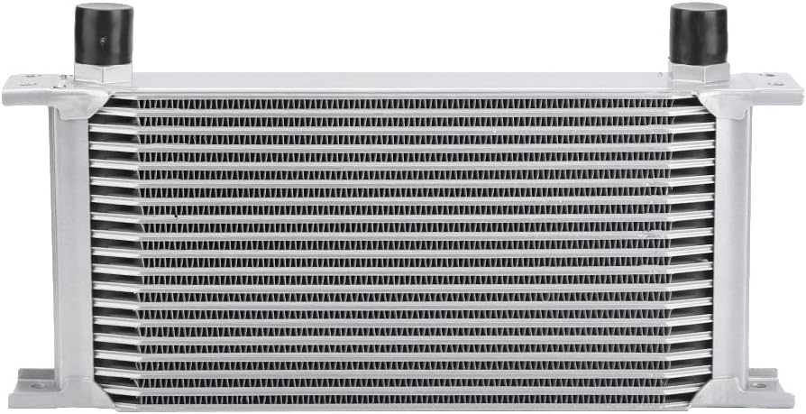 BOROCO Ölkühler 19 Reihen AN10 Anschluss Set Universal Zusatz Kühlung Extern Oil Cooler (Silber)