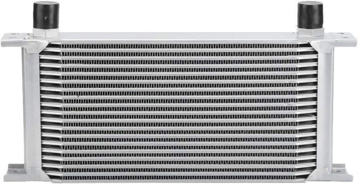 BOROCO Ölkühler 19 Reihen AN10 Anschluss Set Universal Zusatz Kühlung Extern Oil Cooler (Silber)