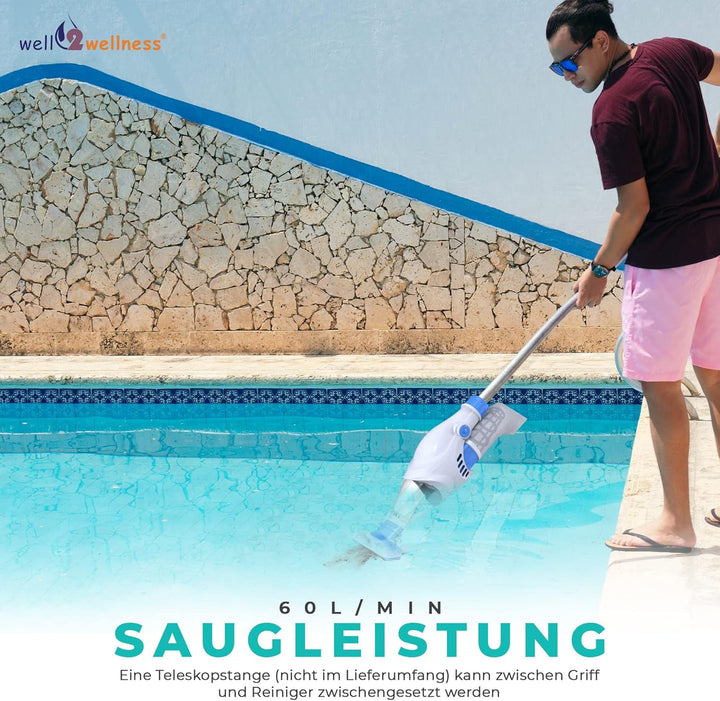 Well2Wellness Pool Elektrosauger AquaJack 211 | Spa Elektrosauger | Handsauger | Bodensauger | Einfa
