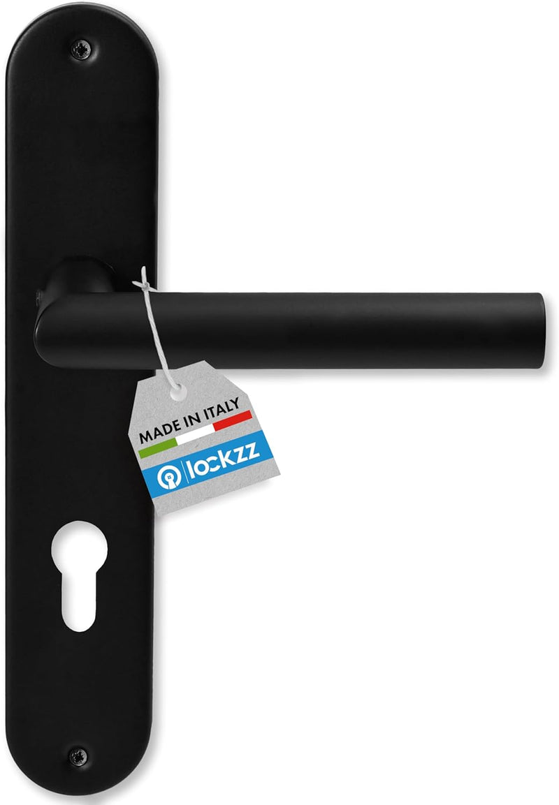 lockzz Türgriff Drückergarnitur Estenfeld, Edelstahl schwarz matt, Türbeschlag für Wohnungseingangst
