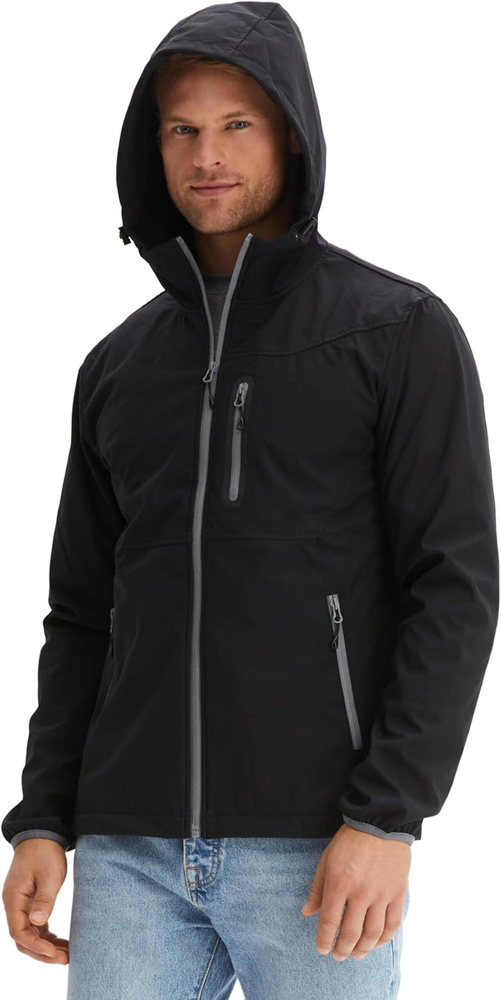 Morgenstern Softshelljacke Regenjacke Herren Wasserabweisend Atmungsaktiv XXL Schwarz, XXL Schwarz