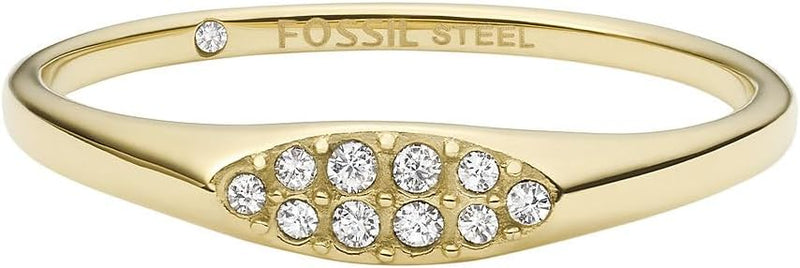 Fossil Damen Ring, All Stacked Up Gold-Tone Edelstahl Stapel Ring 3 Goldfarbe, 3 Goldfarbe