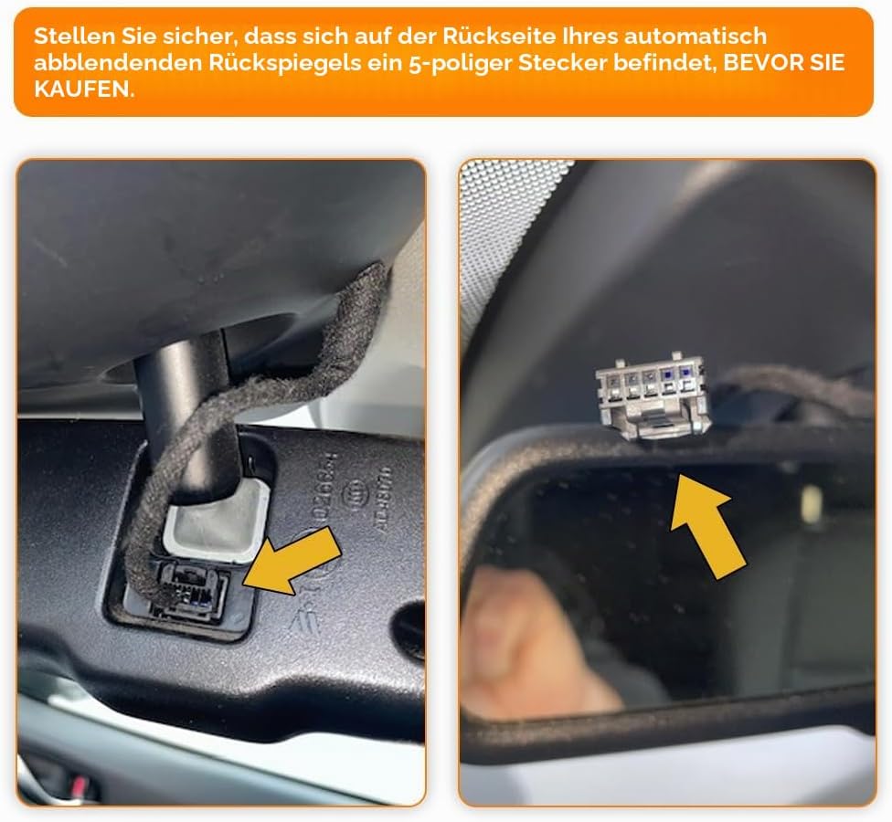 FitDVR Dash Cam Netzteil (5-Pin) für Mazda CX-5, MX-5, Mazda 3, Mazda 6 mit Auto-Dimmspiegel, LED-Di