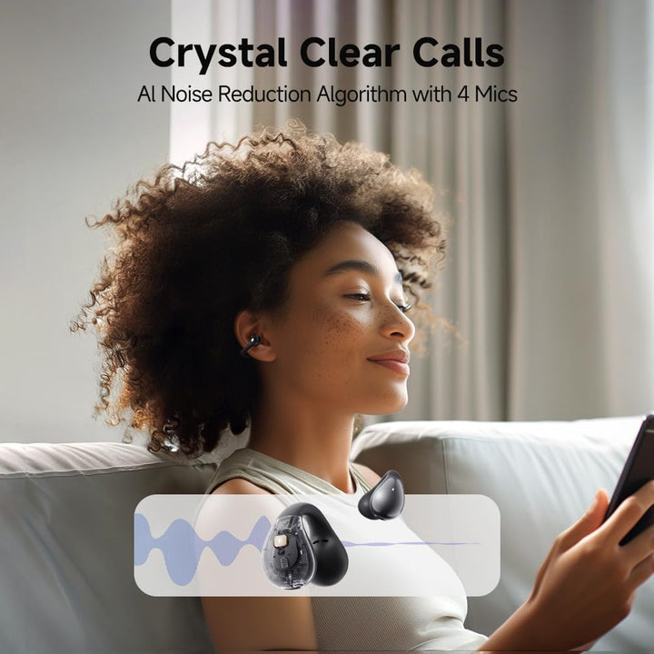 QCY Crossky C30 Open Ear Kopfhörer,Kabellose Bluetooth 5.4 Clip On Kopfhörer,4 Mikrofon ENC Geräusch