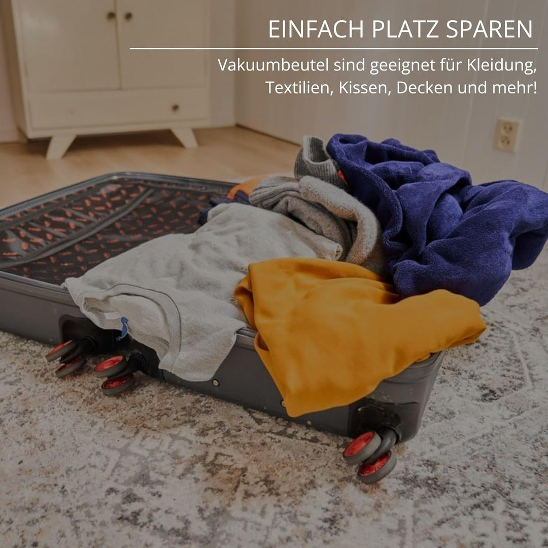 Luvego Vakuumierbeutel für Kleidung und Bettdecken mit Handpumpe - 13Stück, 2xJumbo, 3x Large, 3x Me