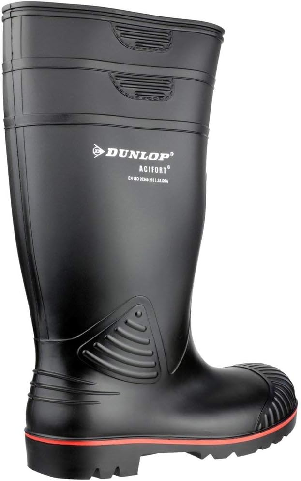 DUNLOP Acifort Heavy Duty Full Safety Wellington Black 46 EU Schwarz, 46 EU Schwarz