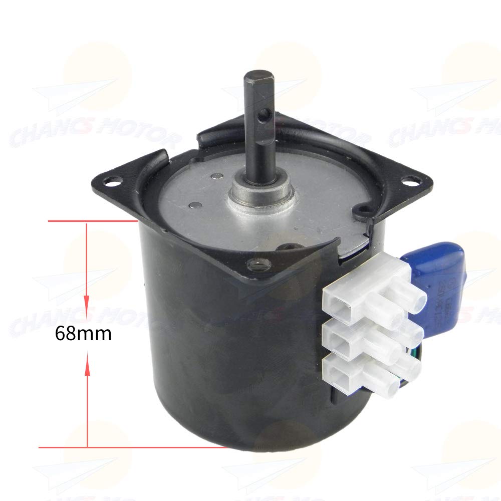 CHANCS 68KTYZ Elektromotor Barbecue High Torque 220V AC 10r/min mit Motorhalterung und Stromverlänge