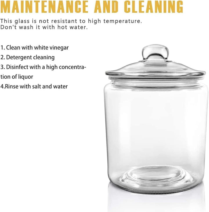 MASTERTOP Vorratsgläser mit Deckel 3,9 Liter, Luftdicht Glasbehälter mit Deckel, Breiter Vorratsdose