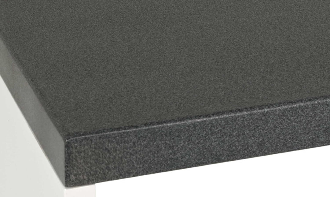 HAKU Möbel Beistelltisch auf Rollen, MDF, granitoptik-weiss, B 43 x T 30 x H 48 cm Granitoptik-weiss