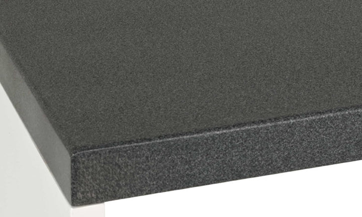 HAKU Möbel Beistelltisch auf Rollen, MDF, granitoptik-weiss, B 43 x T 30 x H 48 cm Granitoptik-weiss