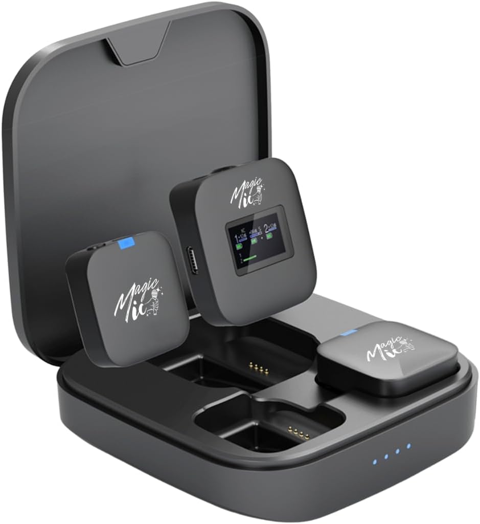 MagicMic™ 3 Pro Influencer Mikrofon Set LCD-Display, KI Geräuschunterdrückung, 20h Akku Stereo/Mono