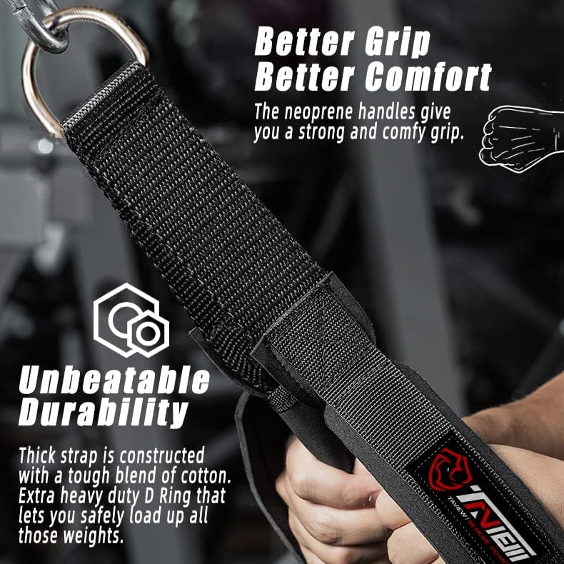 TAVIEW Trizepsseil-Kabelbefestigung (Zwei Längen in einem), mehr Bewegungsfreiheit, Trizeps-Zugseil-