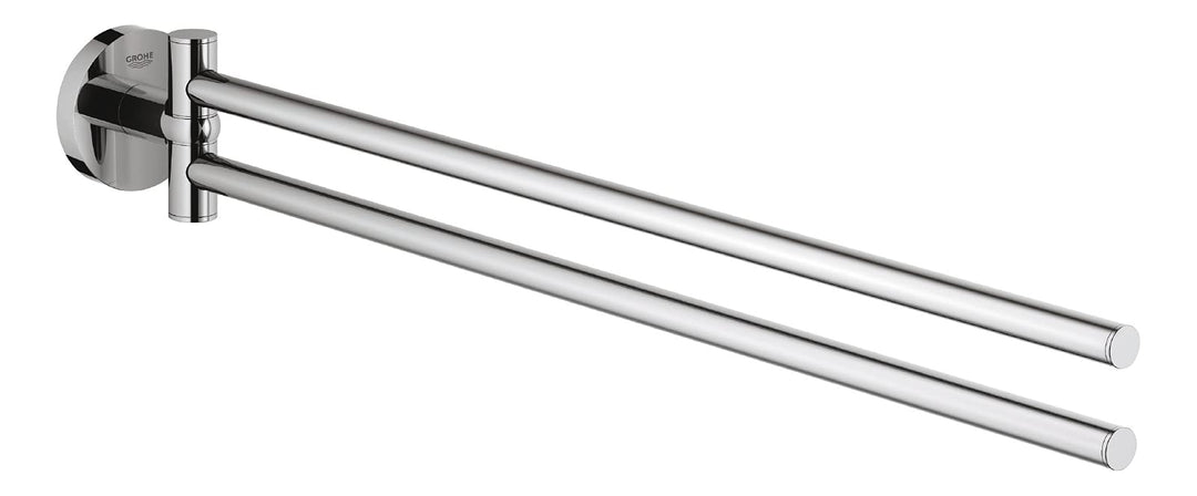 GROHE Essentials- Handtuchhalter (439 mm, 2-armig, kratzfest), chrom, 40371001 Handtuchhalter Rund E