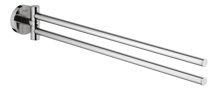 GROHE Essentials- Handtuchhalter (439 mm, 2-armig, kratzfest), chrom, 40371001 Handtuchhalter Rund E