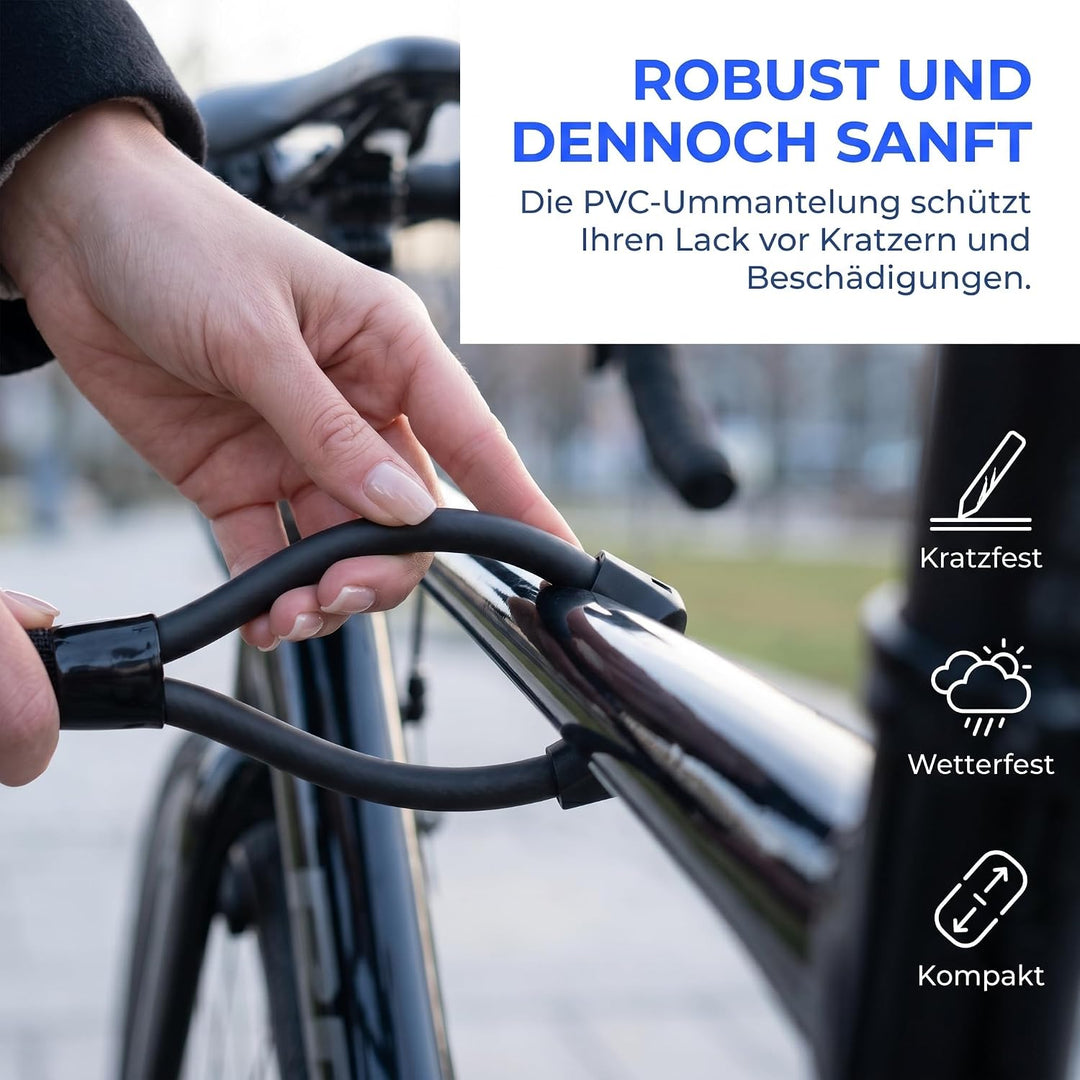 E Scooter Schloss, Fahrradschloss Kettenschloss mit Fahrradhalterung | 4Stellig Zahlencode Doppeltes