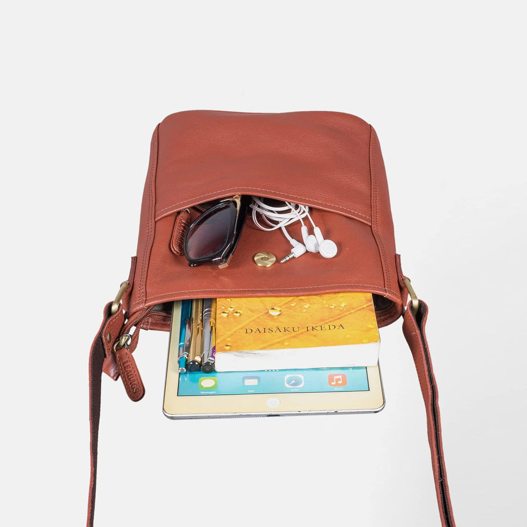 LEABAGS Leder Handtasche Damen I Premium Echtleder Umhängetasche I Damen Schultertasche I Damentasch