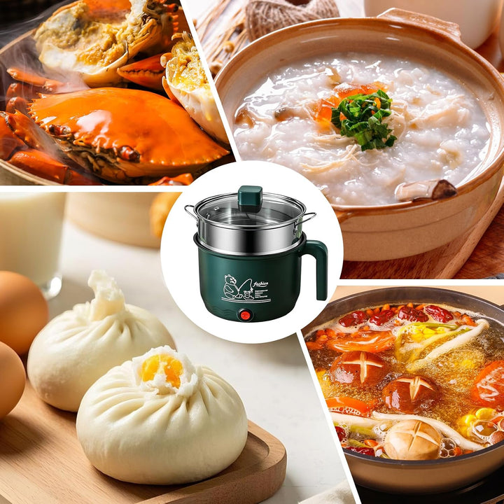 Elektrische Hot Pot, 1,8L Elektrischer Kochtopf, 220V 600W Tragbare Mini Antihaft Multikocher, Schne