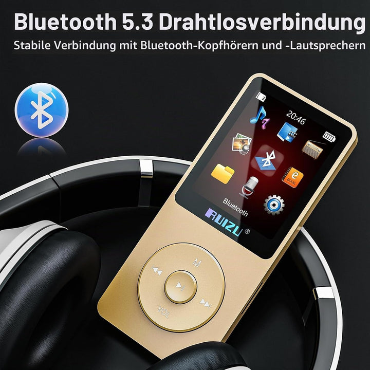 64GB MP3 Player with Bluetooth 5.3, 1.8" Screen Portable Music Player, FM Radio, Voice Recording, EB