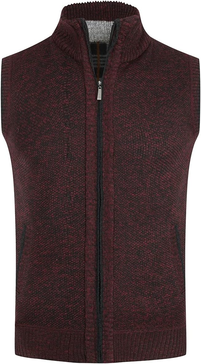 YOUTHUP Herren Weste Fleece Fütterung Winter Frühling Strickjacke Ärmellose Fleecejacke Stehkragen S