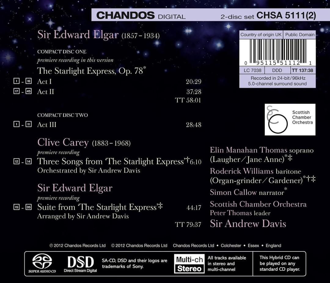 Edward Elgar: The Starlight Express Op.78, Audio-CD