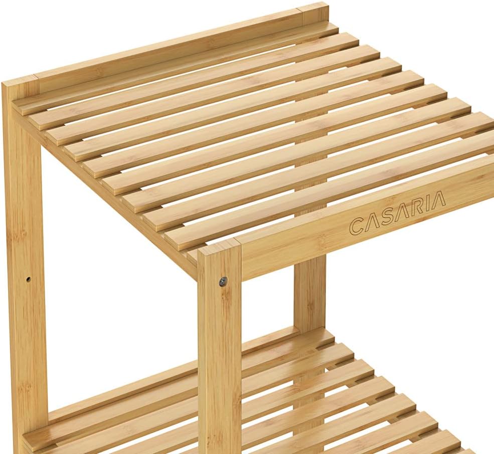 Casaria® Badezimmer Regal Bambus 4 Ablagen Belastbarkeit 40kg 110x33cm Bad Küche Kinderzimmer Wohnzi