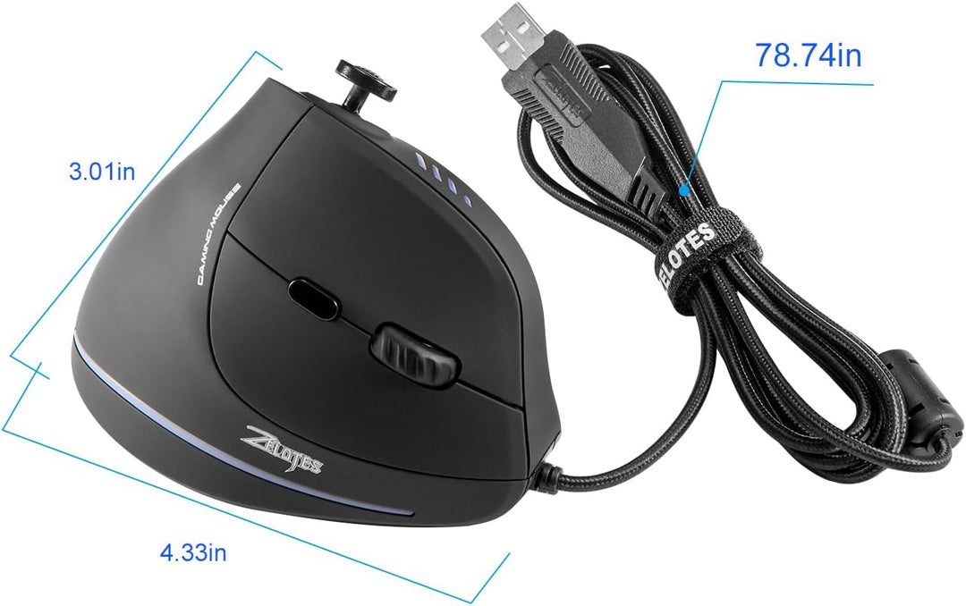 TKMARS Gaming Maus, Optische Vertical Gaming Mouse mit Joystick,Ergonomisches Design Vorbeugung gege