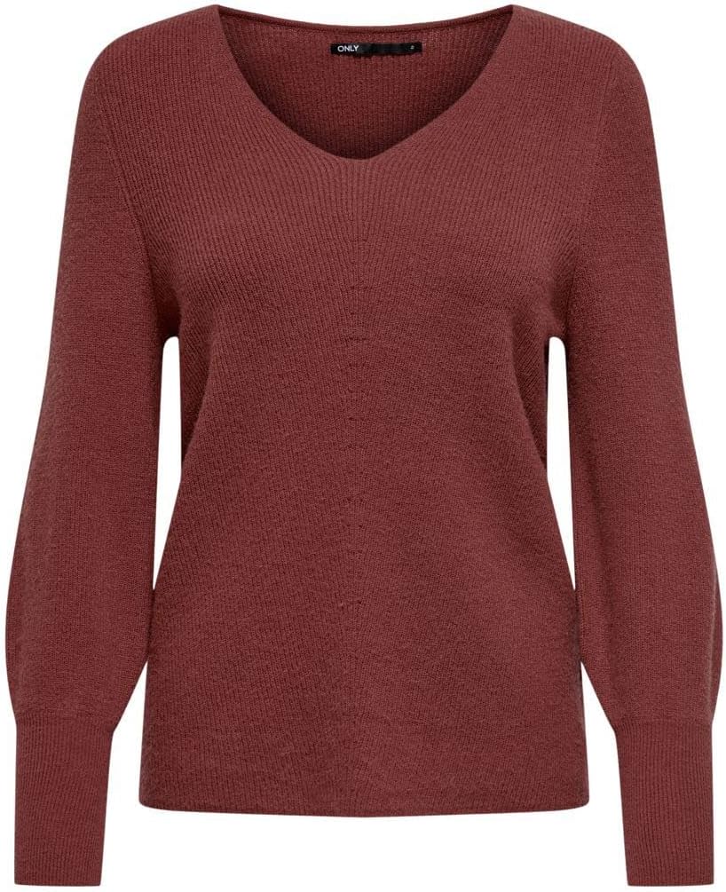 ONLY Female Strickpullover ONLATIA Strickpullover S Mineral Red/Detail:w. Melange, S Mineral Red/Det