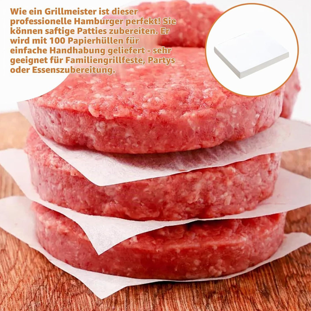 Smash Burger Set, 3-Teilig Burgerpresse Set inkl.5,5 Zoll Round Smash Burger Press &amp; Burgerglocke &amp;