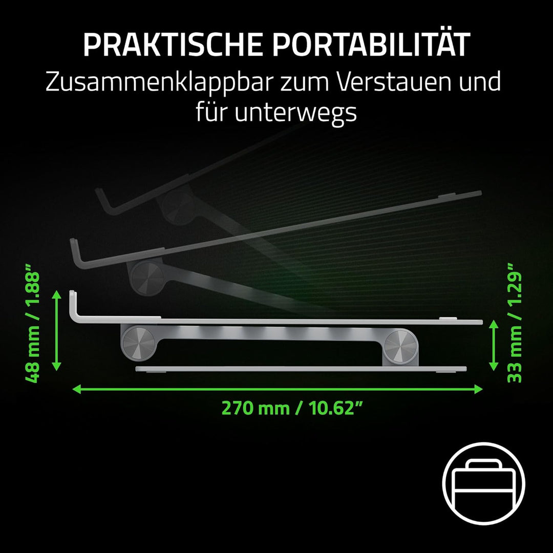 Razer Adjustable Laptop Stand - Ergonomischer höhenverstellbarer Laptop-Ständer für Laptops bis zu 1