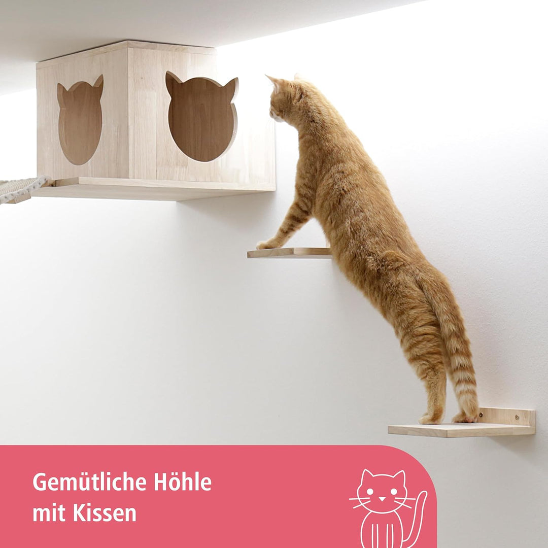 Kerbl Katzenspielplatz Top, Trittbretter Höhle Kissen Hängebrücke Liegefläche, 15x22 cm EU