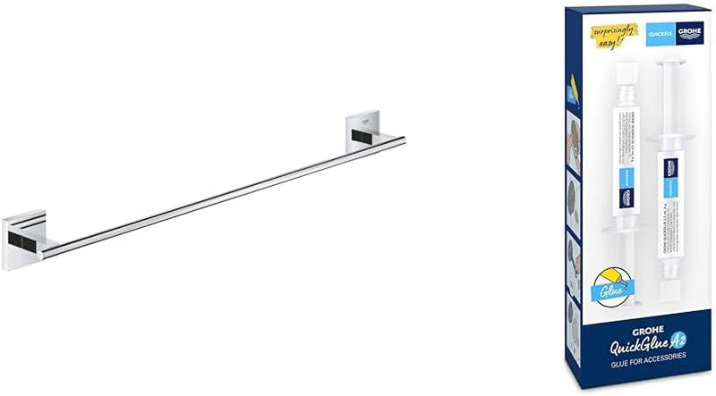 GROHE Start Cube - Badetuchhalter (verdeckte Befestigung, Material: Metall), chrom, 40987000 + Klebe