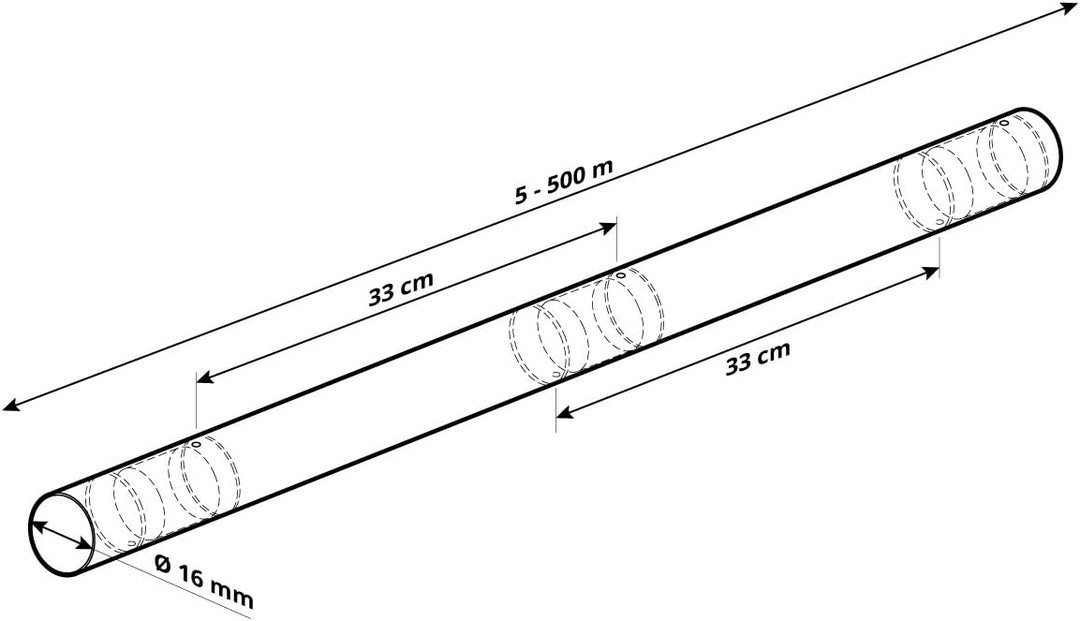 HOLZBRINK Tropfschlauch 5/8" 16mm zur Bewässerung Perlschlauch selbstreinigend, für jedes Gefälle, P