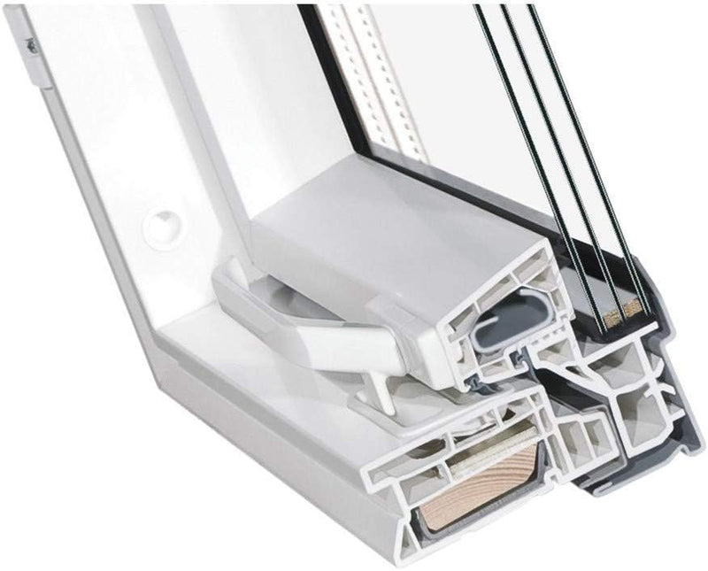 Kunststoff Dachfenster 55x118 cm OptiLight Energie mit 3-fach Verglasung, Lüftungsblende und Eindeck