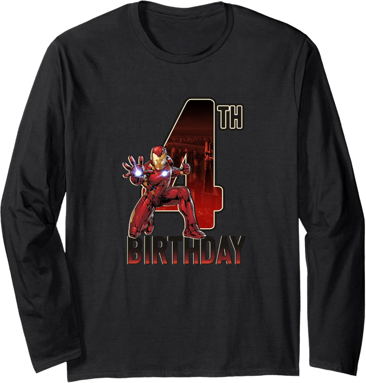 Marvel Iron Man 4th Birthday Action Pose Langarmshirt