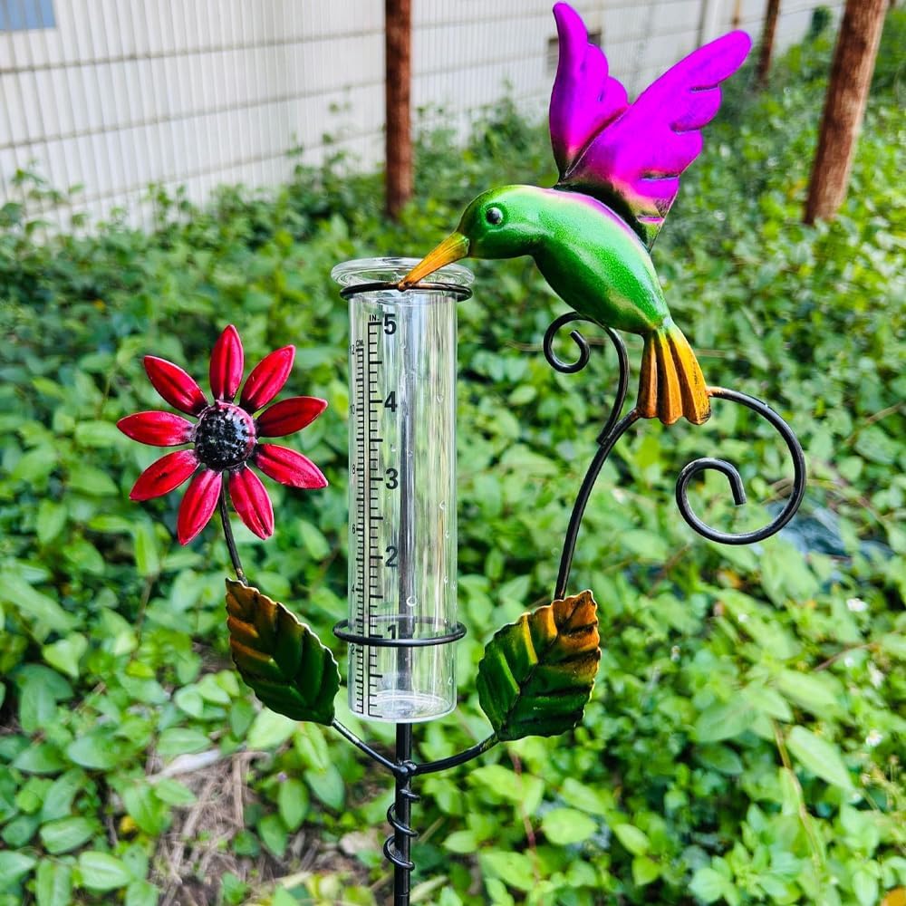 Regenmesser für Garten, Outdoor Regenmesser Glas Regenwassermesser, Niederschlagsmesser, Wetterfeste