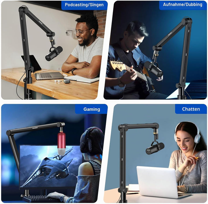 Mikrofon Arm,Aokeo AK-48 Mikrofon Ständer Arm für Shure SM7B,Blue Yeti,Blue Snowball,HyperX QuadCast