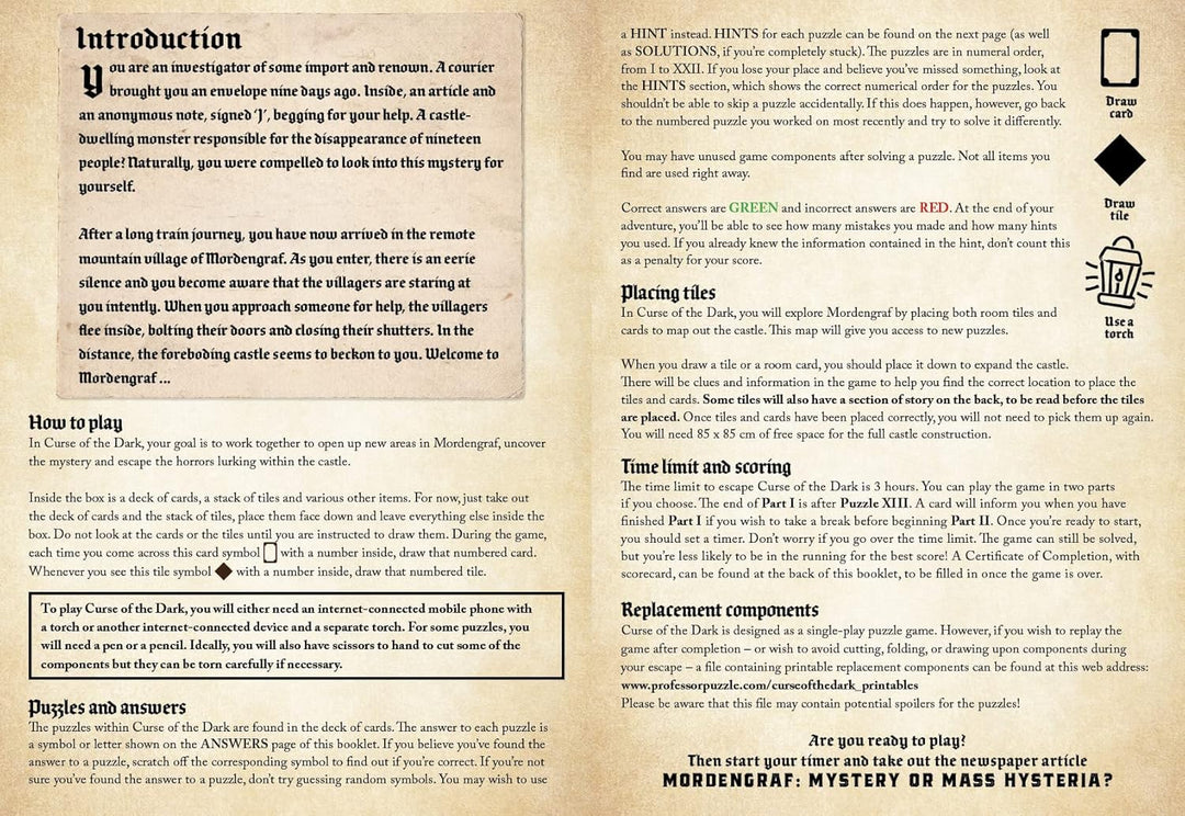 Professor Puzzle Curse of The Dark Escape Room Spiel – Untersuchen Sie das Geheimnis eines verurteil