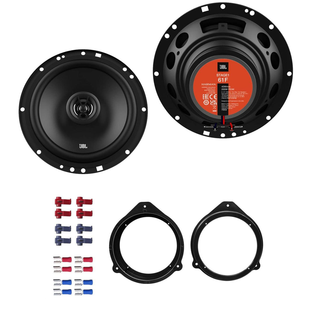 JBL Stage1 61F Lautsprecher mit Einbauset kompatibel mit Audi A3 (8P) 3-Türer 2003-2012 Türen vorne