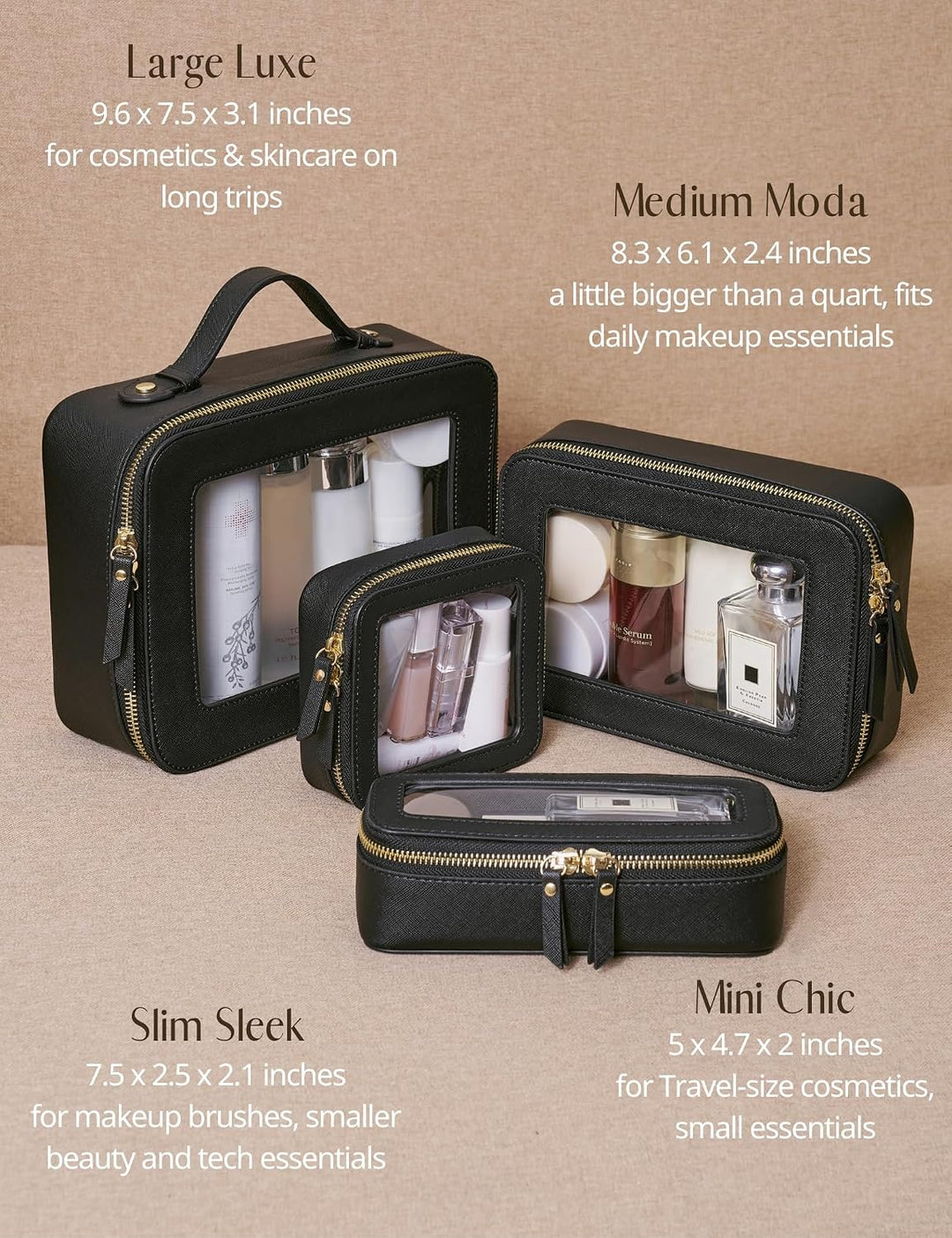 Popvibe Transparente Make-up-Tasche, Reise-Kosmetiktasche, transparenter Kulturbeutel mit Reissversc