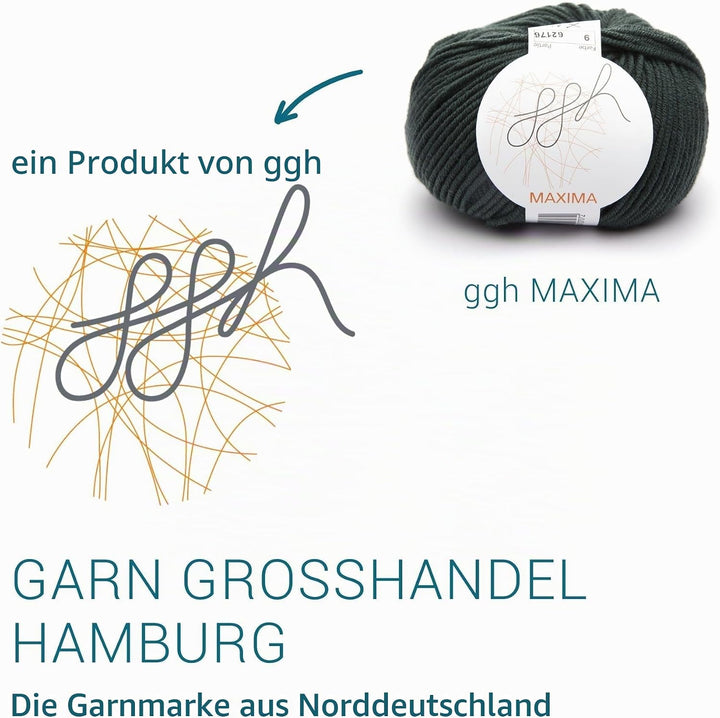 ggh Maxima Box - 6x50g (insgesamt 300g) Merinowolle extrafein und maschinenwaschbar - Nadelstärke 4-