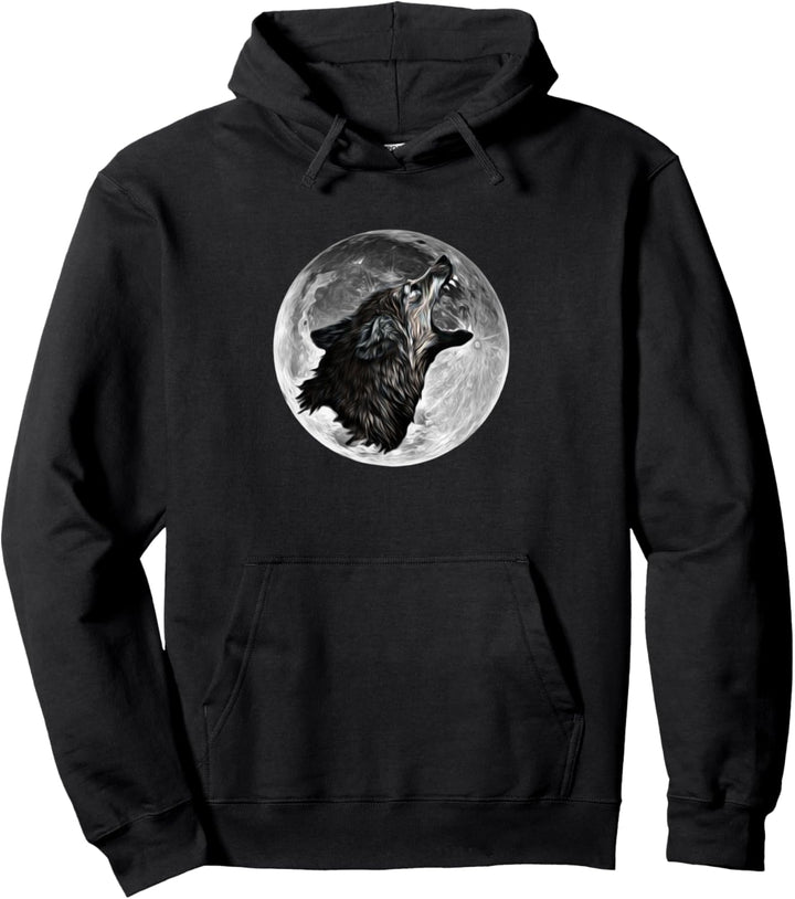 Wolf Motiv Mond Wölfe Pullover Hoodie